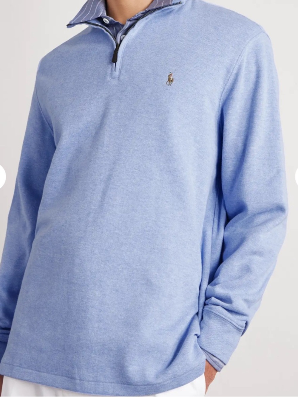 Polo Ralph Lauren Logo-Embroidered Cotton Half-Zip Sweater Mens XL Coastal